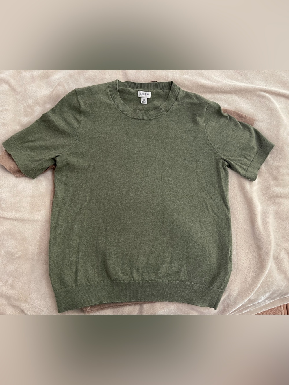 J. Crew Olive Green Short-Sleeve knit tee shirt  Sweater